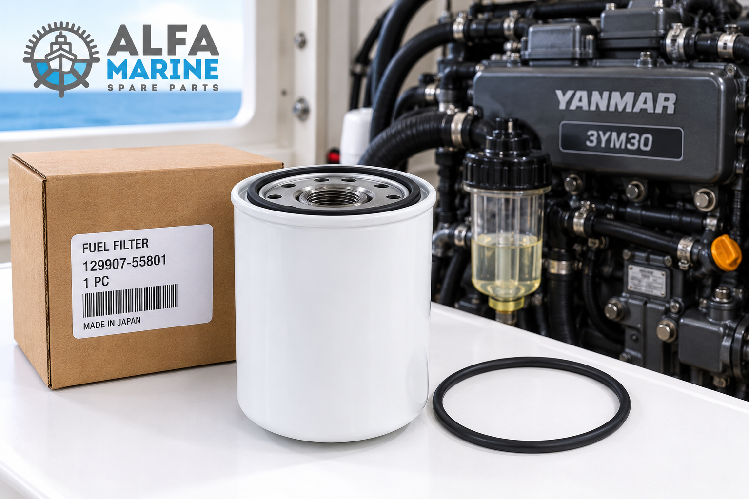 Yanmar 3YM30 marine engine fuel filter replacement
