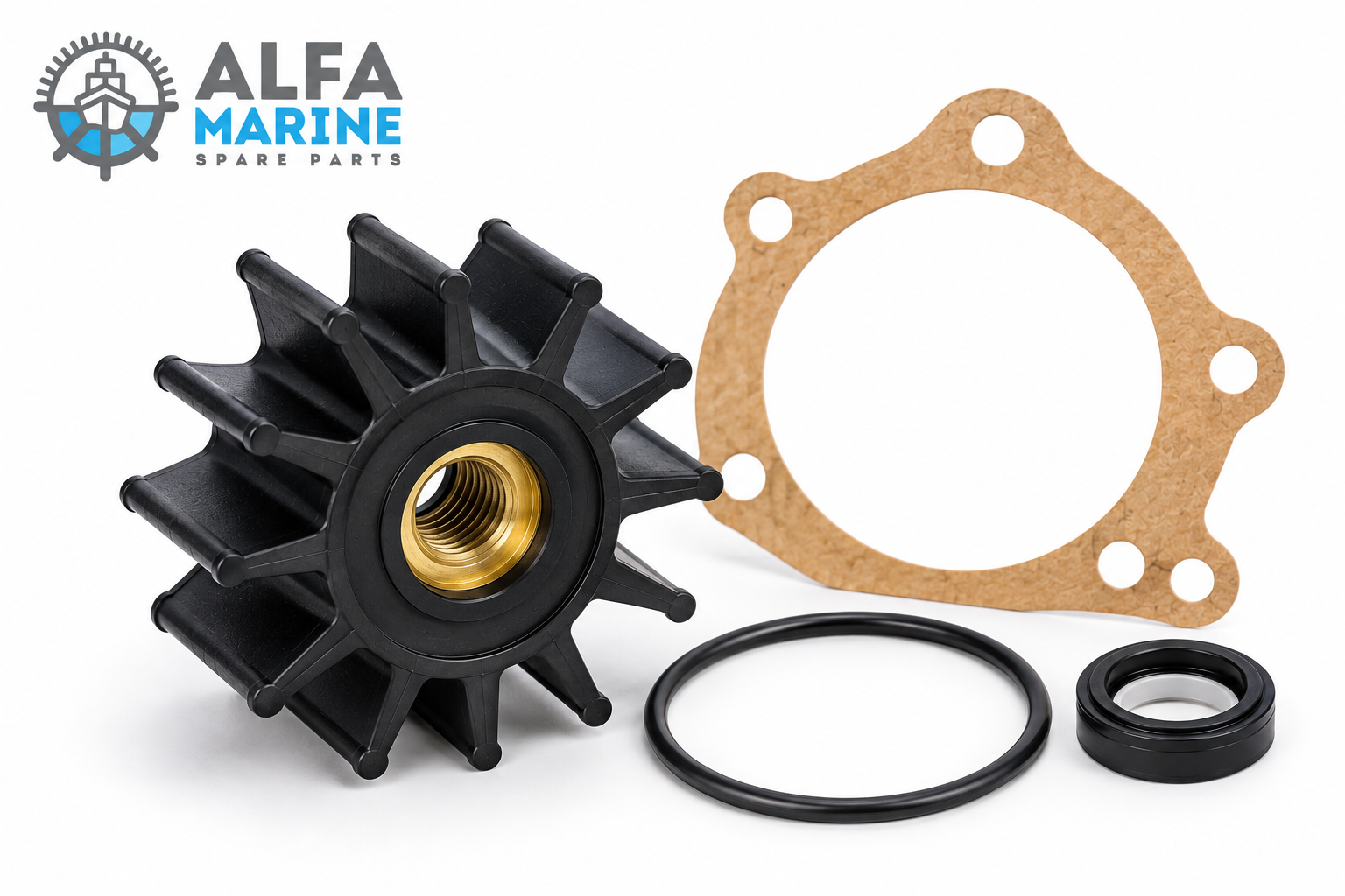 Yanmar 4JH marine engine seawater pump repair kit and impeller