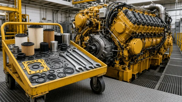Komatsu 12M140 marine engine maintenance and service