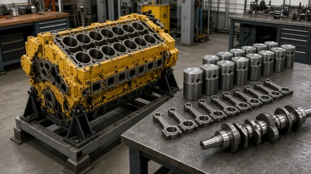 Komatsu 12M140 marine engine overhaul and rebuild inspection