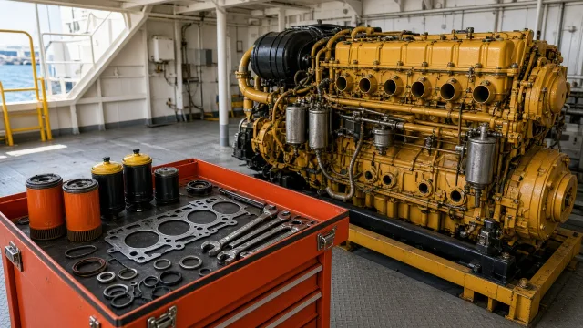 Komatsu 6D170 marine engine maintenance and service
