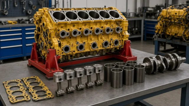 Komatsu 6D170 marine engine overhaul and rebuild inspection