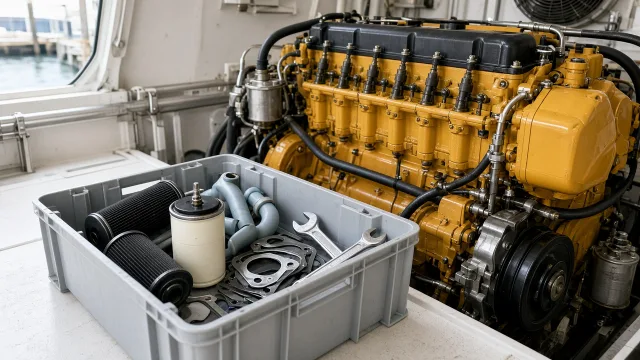 Komatsu 6M108 marine engine maintenance and service