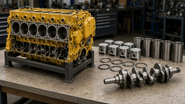 Komatsu 6M108 marine engine overhaul and rebuild inspection