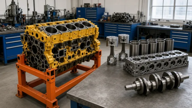 Komatsu 6M125 marine engine overhaul and rebuild inspection