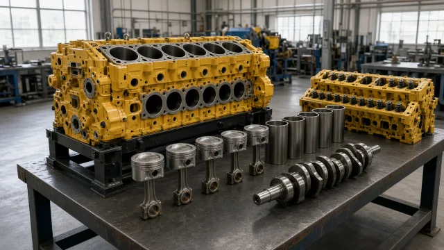 Komatsu 6M170 marine engine overhaul and rebuild inspection