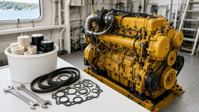 Komatsu S6D108 marine engine maintenance and service
