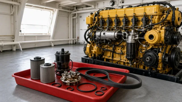 Komatsu S6D125 marine engine maintenance and service