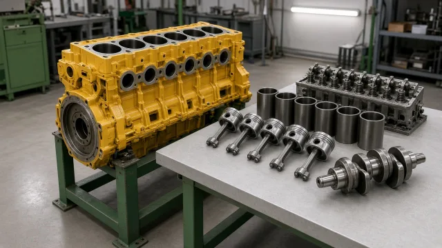 Komatsu S6D140 marine engine overhaul and rebuild inspection