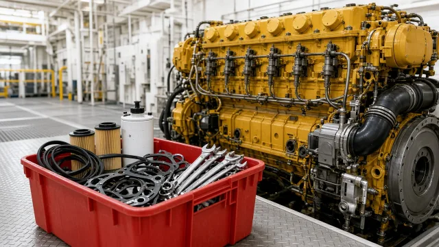 Komatsu S6D170 marine engine maintenance and service
