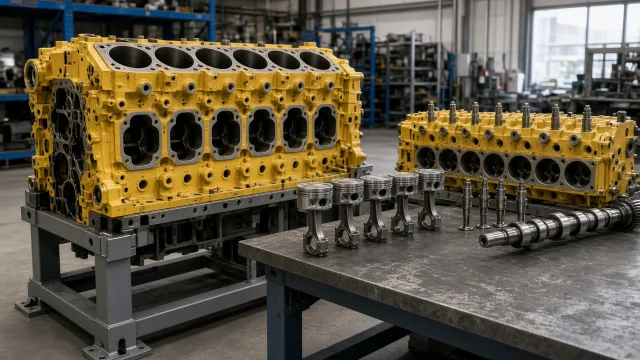 Komatsu S6D170 marine engine overhaul and rebuild inspection