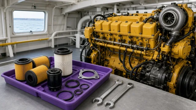 Komatsu SA6D108 marine engine maintenance and service