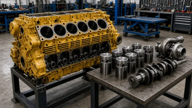 Komatsu SA6D108 marine engine overhaul and rebuild inspection