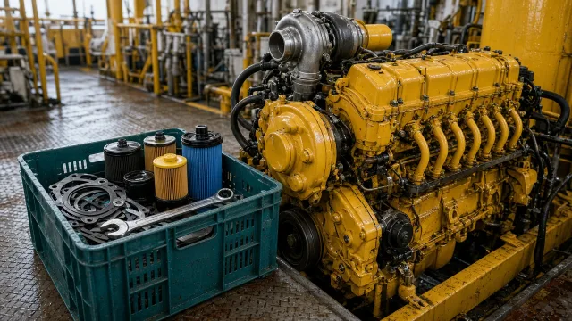 Komatsu SA6D125 marine engine maintenance and service