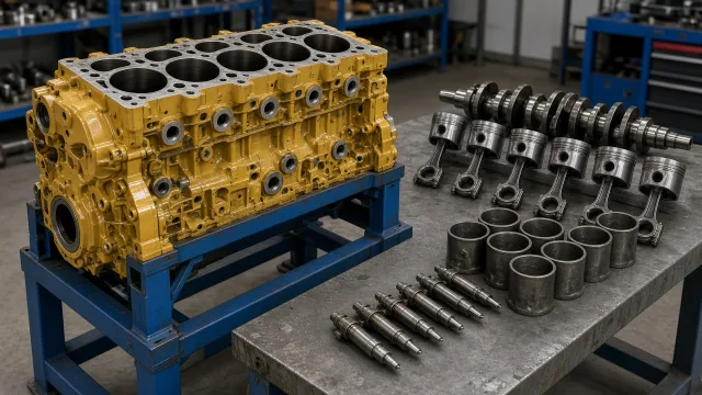Komatsu SA6D125 marine engine overhaul and rebuild inspection