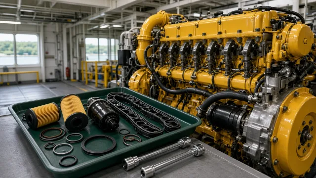 Komatsu SA6D170 marine engine maintenance and service
