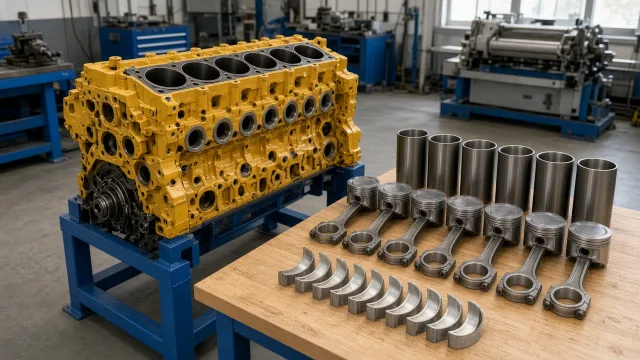 Komatsu SA6D170 marine engine overhaul and rebuild inspection