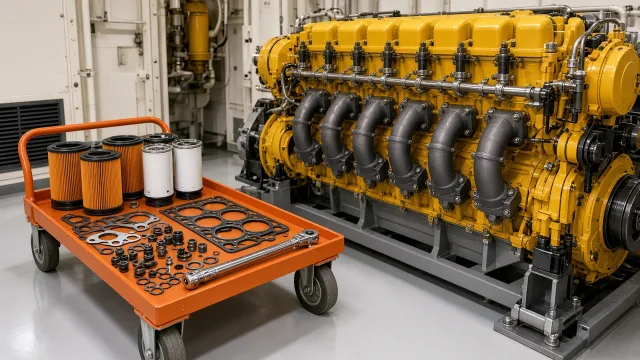Komatsu SAA6D125 marine engine maintenance and service