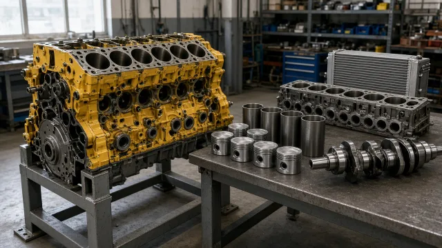 Komatsu SAA6D125 marine engine overhaul and rebuild inspection