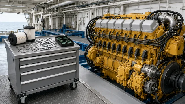 Komatsu SAA6D140 marine engine maintenance and service
