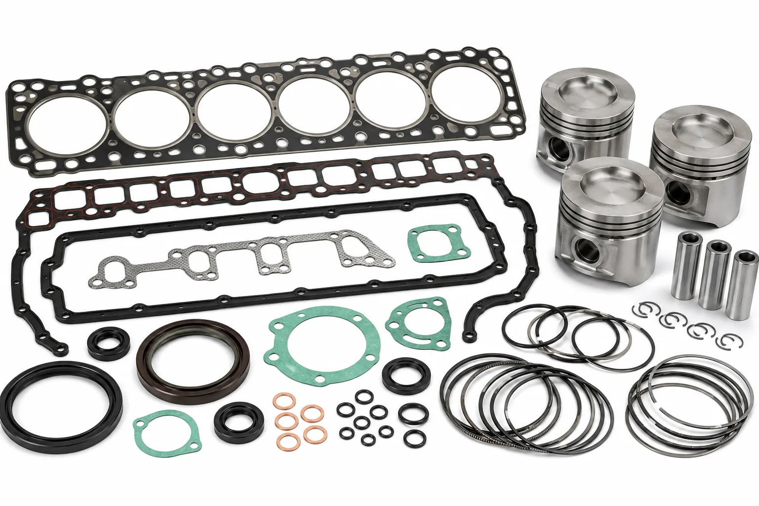Industrial marine engine gasket sets, o-rings, cylinder liners seals, and high-pressure piston sealings by Alfa Marine.