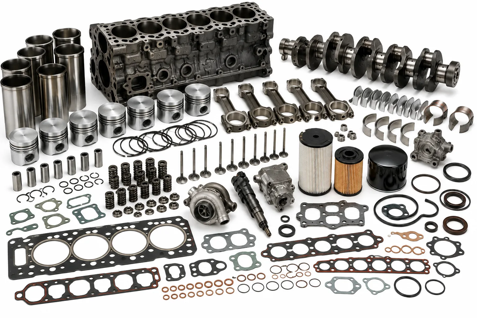 Major engine overhaul components, complete rebuild kits, and major vessel line parts by Alfa Marine.