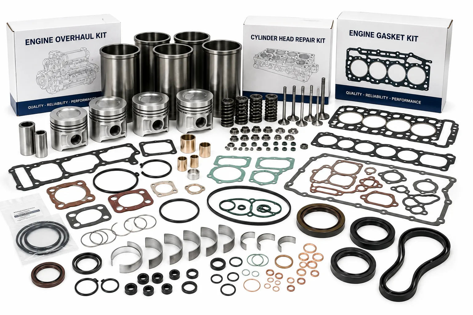Complete marine diesel engine repair kits, emergency maintenance sets, and service packs by Alfa Marine.