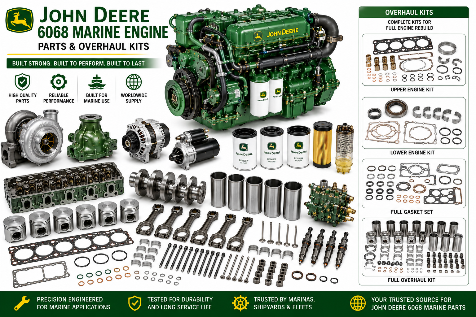John Deere 6068 Marine Engine Parts & Overhaul Kits