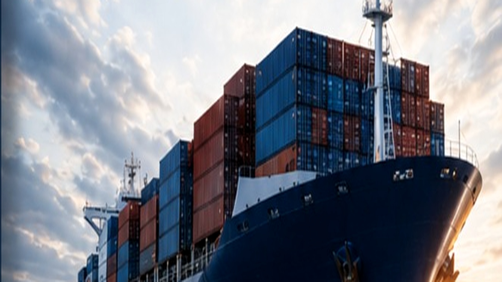 Marine cargo ship at sea
